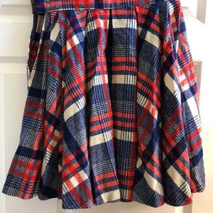 Plaid wool skirt